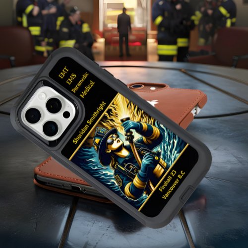 Everyday Heroes Female Firefighter With Hose iPhone 15 Pro Max Case