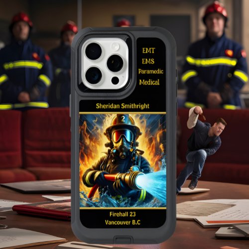 Everyday Heroes Firefighter Battling Blaze iPhone 15 Pro Max Case