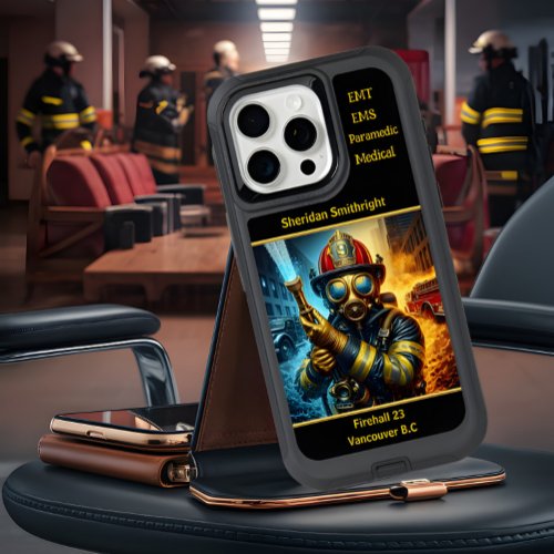 Everyday Heroes Firefighter With Hose And Mask iPhone 15 Pro Max Case