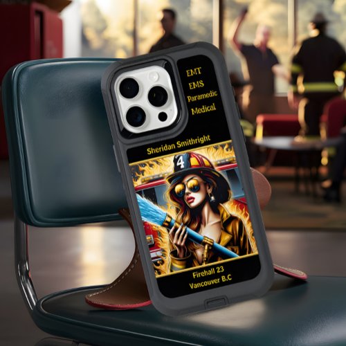 Everyday Heroes Firefighter Woman With Hose iPhone 15 Pro Max Case