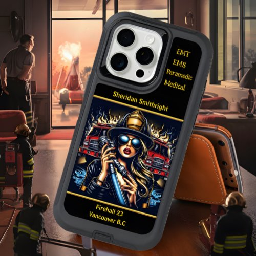 Everyday Heroes Firefighter Woman With Hose iPhone 15 Pro Max Case