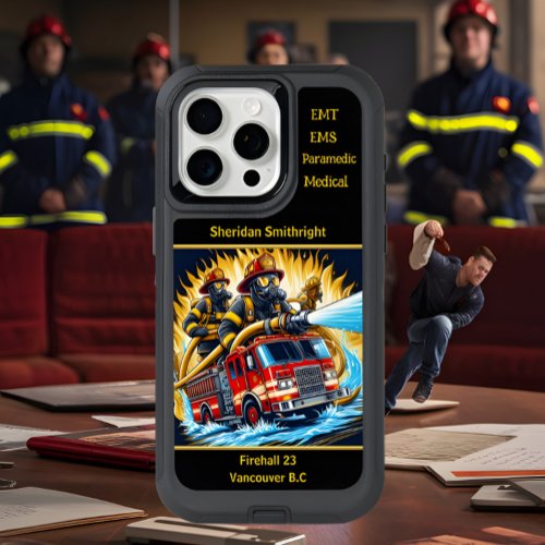Everyday Heroes Firefighters Battle Blaze iPhone 15 Pro Max Case