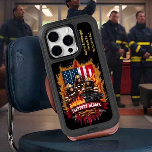 Everyday Heroes Firefighters Battle Blaze iPhone 15 Pro Case