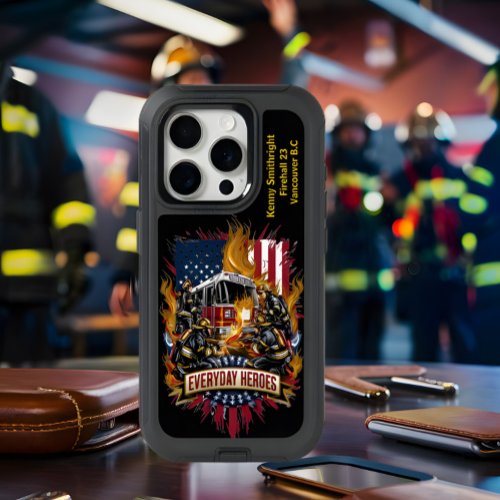  Everyday Heroes Firefighters Battling Blaze iPhone 15 Pro Case