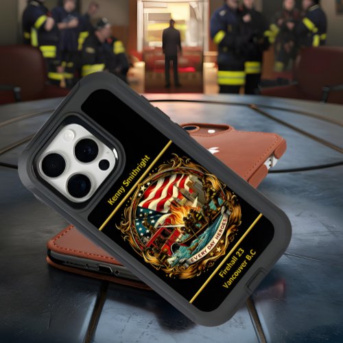 Everyday Heroes Firefighters Battling Blaze iPhone 15 Pro Case