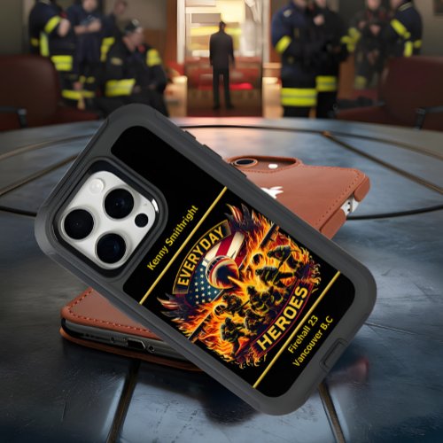 Everyday Heroes Firefighters Battling Plane Fire iPhone 15 Pro Case