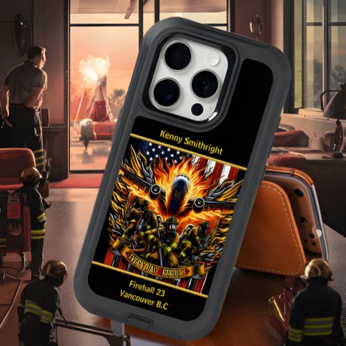 Everyday Heroes Firefighters Brave the Blaze iPhone 15 Pro Case