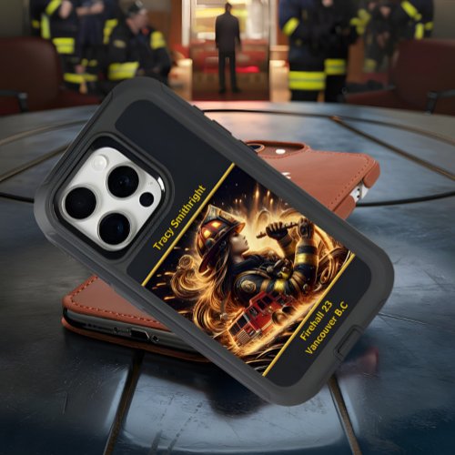 Everyday Heroes Firefighters Golden Flame iPhone 15 Pro Case