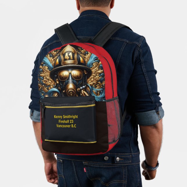 Everyday Heroes Firefighters Reflection Printed Backpack (Insitu (Model))