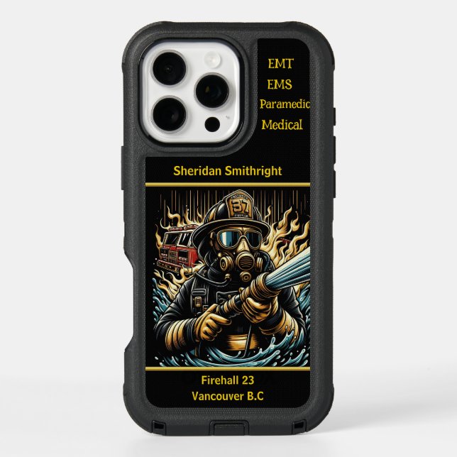 Everyday Heroes Firefighters Valor Amidst Flames Otterbox iPhone Case (Back)