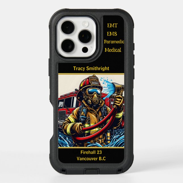 Everyday Heroes Firefighters Water Battle Otterbox iPhone Case (Back)