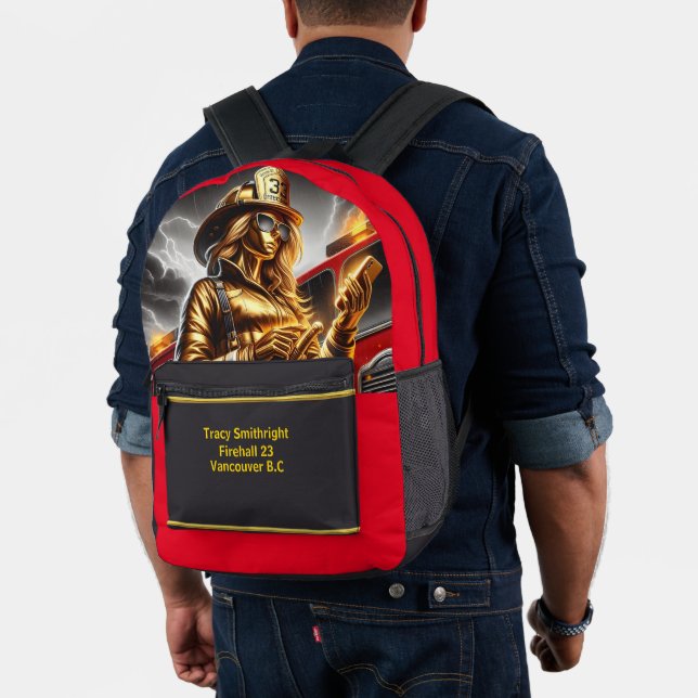 Everyday Heroes Golden Firefighters Call Printed Backpack (Insitu (Model))