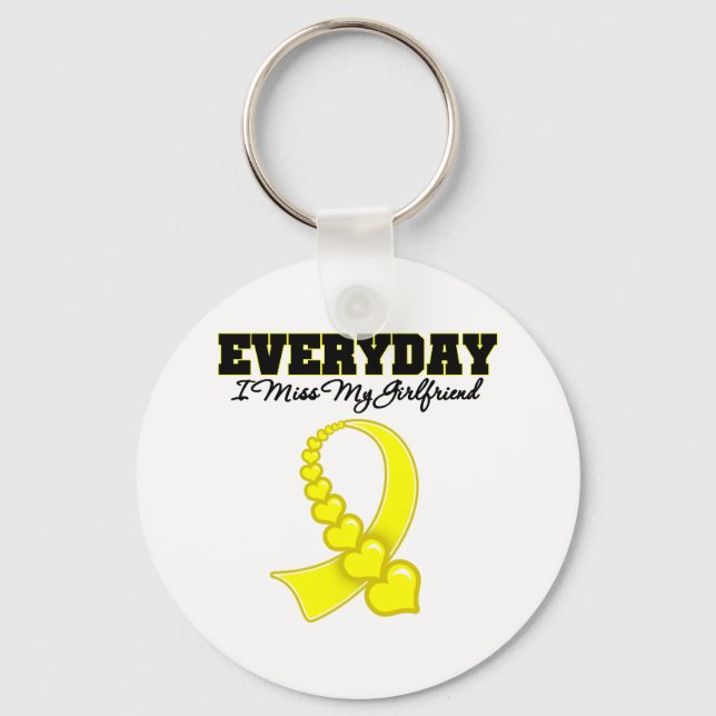 Everyday I Miss My Girlfriend Military Keychain (Front)