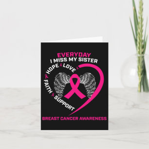 Everyday I Miss My Sister Cute Pink Breast Cancer Card