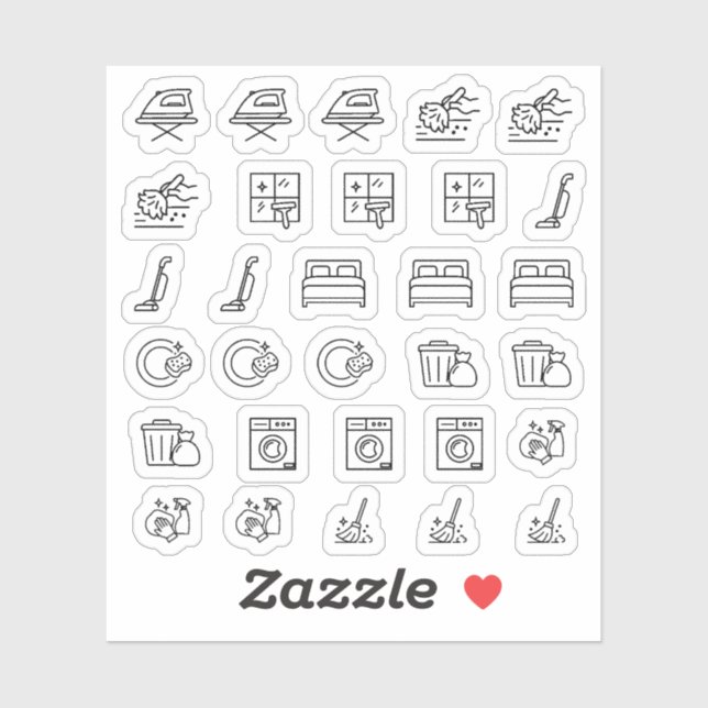 Everyday Icons Mini House Cleaning Chores Planner Sticker (Sheet)