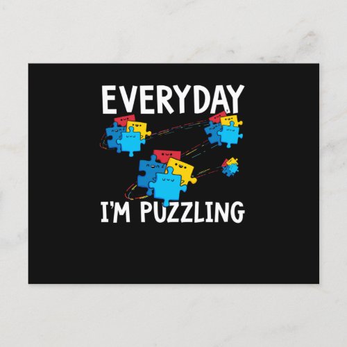 Everyday Im Puzzling Autism Awareness Month Announcement Postcard