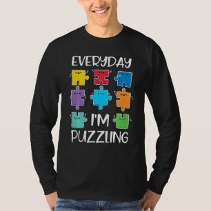 Everyday I'm Puzzling Autism Awareness Puzzle Pie T-Shirt