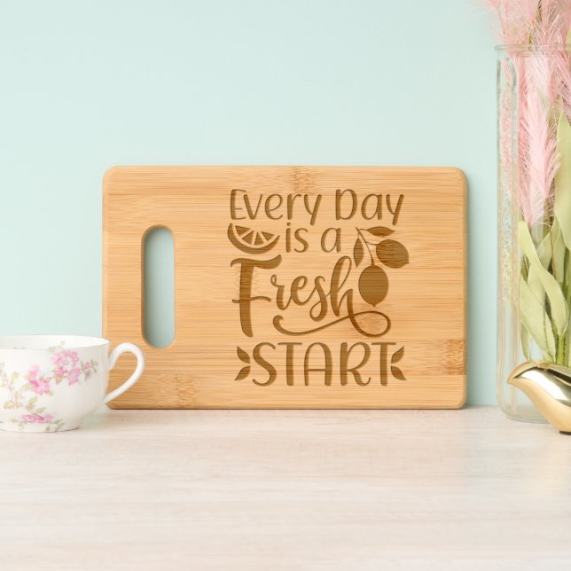 Everyday inspirational Quote  Engraved Cutting Board (Upright)
