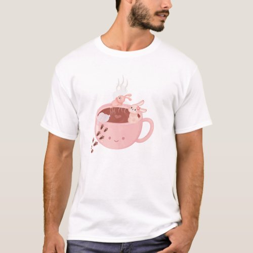 Everyday is a coffee day Happy bunny coffee  T_Shirt