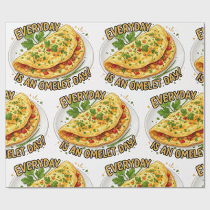 Everyday Is An Omelet Day Breakfast Foodie Wrapping Paper