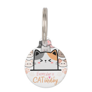 Everyday is Cat-urday Pet ID Tag