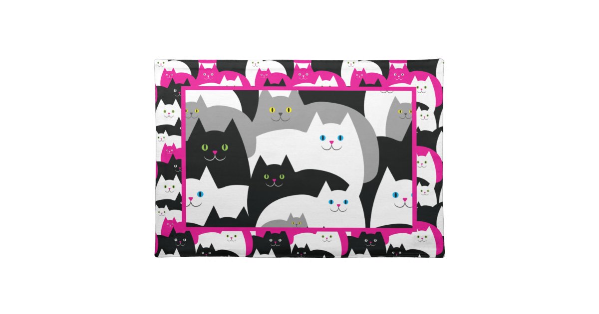 Everyday Is Caturday Happy Cat Breakfast Cloth Placemat Zazzle