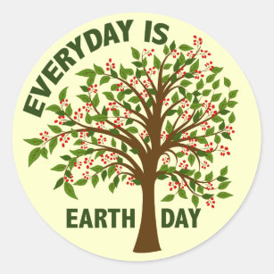 EVERYDAY IS EARTH DAY CLASSIC ROUND STICKER