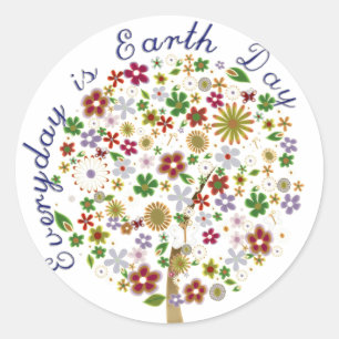 Everyday is earth day classic round sticker
