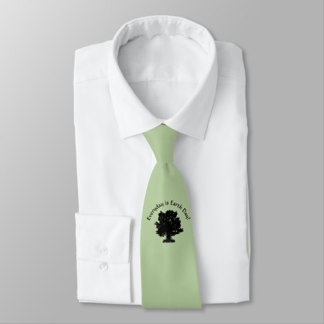 Everyday is Earth Day Design Neck Tie (Tied)