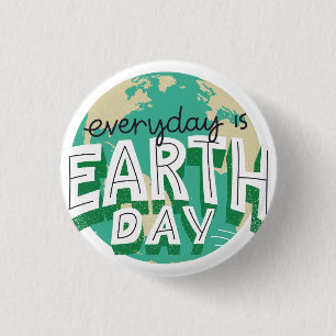 Everyday is Earth day Planet Nature Button