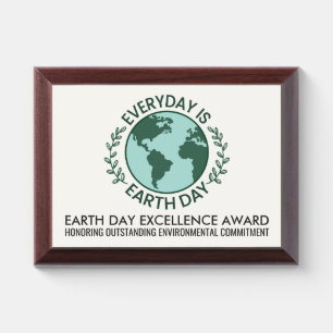 Everyday Is Earth Day - Vintage Green Earth Lover Award Plaque