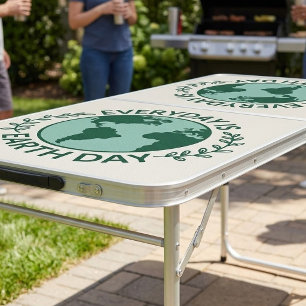 Everyday Is Earth Day - Vintage Green Earth Lover Beer Pong Table