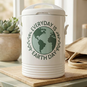 Everyday Is Earth Day - Vintage Green Earth Lover Beverage Cooler