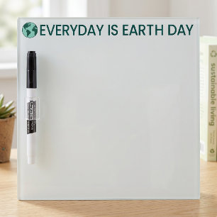 Everyday Is Earth Day - Vintage Green Earth Lover Dry Erase Board