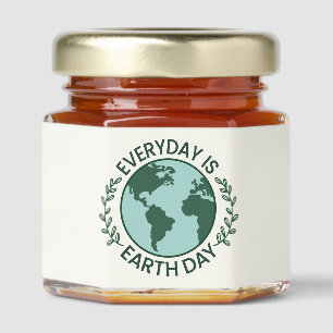 Everyday Is Earth Day - Vintage Green Earth Lover Honey Jar Favors