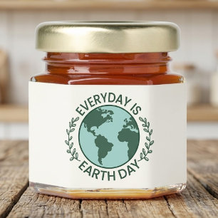 Everyday Is Earth Day - Vintage Green Earth Lover Honey Jar Favors