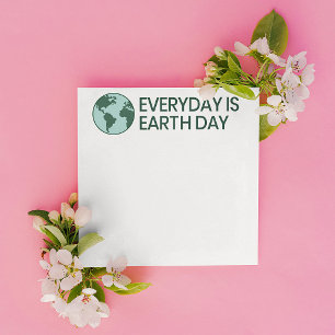 Everyday Is Earth Day - Vintage Green Earth Lover Note Card