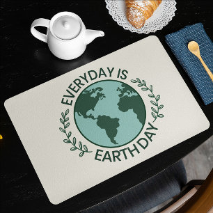 Everyday Is Earth Day - Vintage Green Earth Lover Placemat