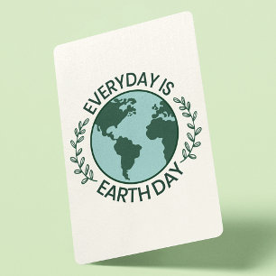 Everyday Is Earth Day - Vintage Green Earth Lover Poker Cards