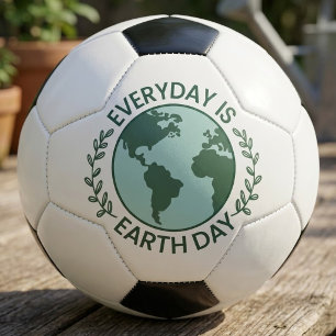 Everyday Is Earth Day - Vintage Green Earth Lover Soccer Ball