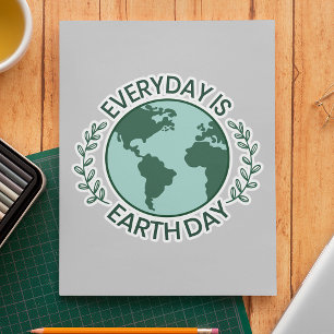 Everyday Is Earth Day - Vintage Green Earth Lover Sticker