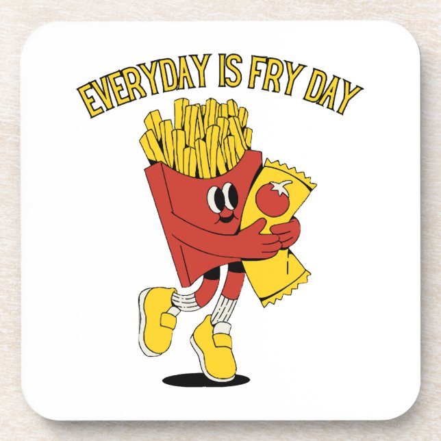 Everyday Is Fry Day Beverage Coaster (Front)