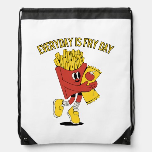 Everyday Is Fry Day Drawstring Bag