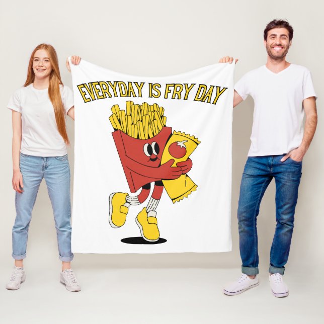 Everyday Is Fry Day Fleece Blanket (In Situ)