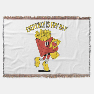 Everyday Is Fry Day Throw Blanket