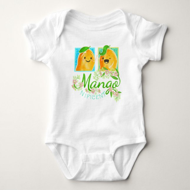 Everyday is Mangonificent - Punny Garden Baby Bodysuit (Front)