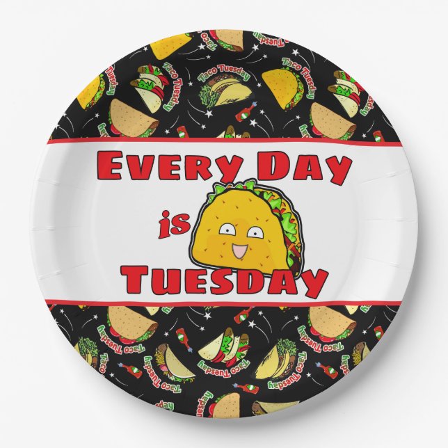 Everyday is Taco Tuesday Paper Plates (Front)