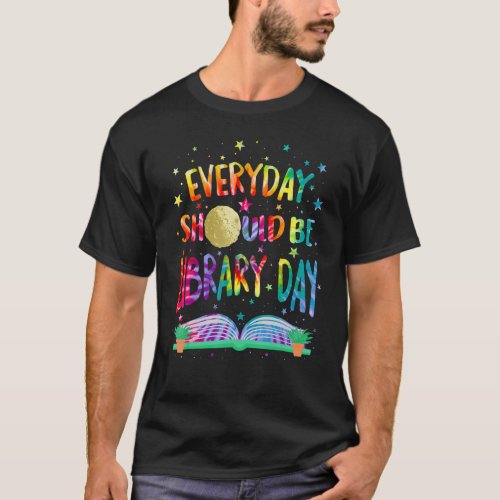 Everyday Library Day Space Tiedye Planets Mars Rea T_Shirt