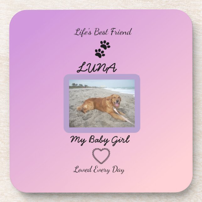Everyday Love Pawprint Pet Beverage Coaster (Front)