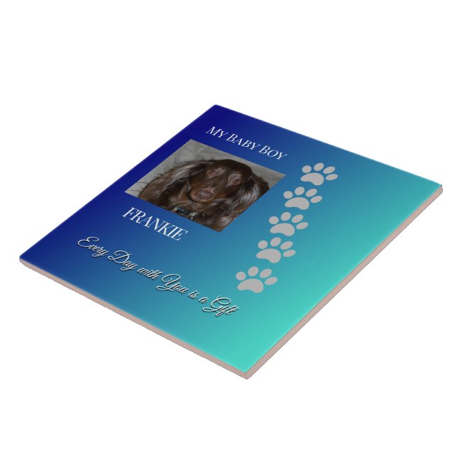 Everyday Pawprints Tribute Ceramic Tile (Side)